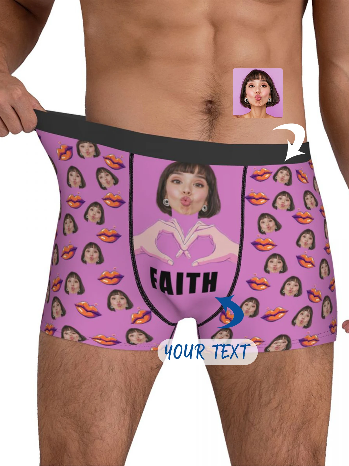 Personalized Face Photo Underwear Custom Boxer Briefs Custom Men Valentine's Day Gift For Husband Anniversary Gift for Dad