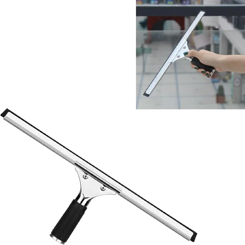 Window Scraper Household Glass Wiper Cleaning Bathroom Mirror Cleaner With Silicone Blade Hook Car Shower Squeegee