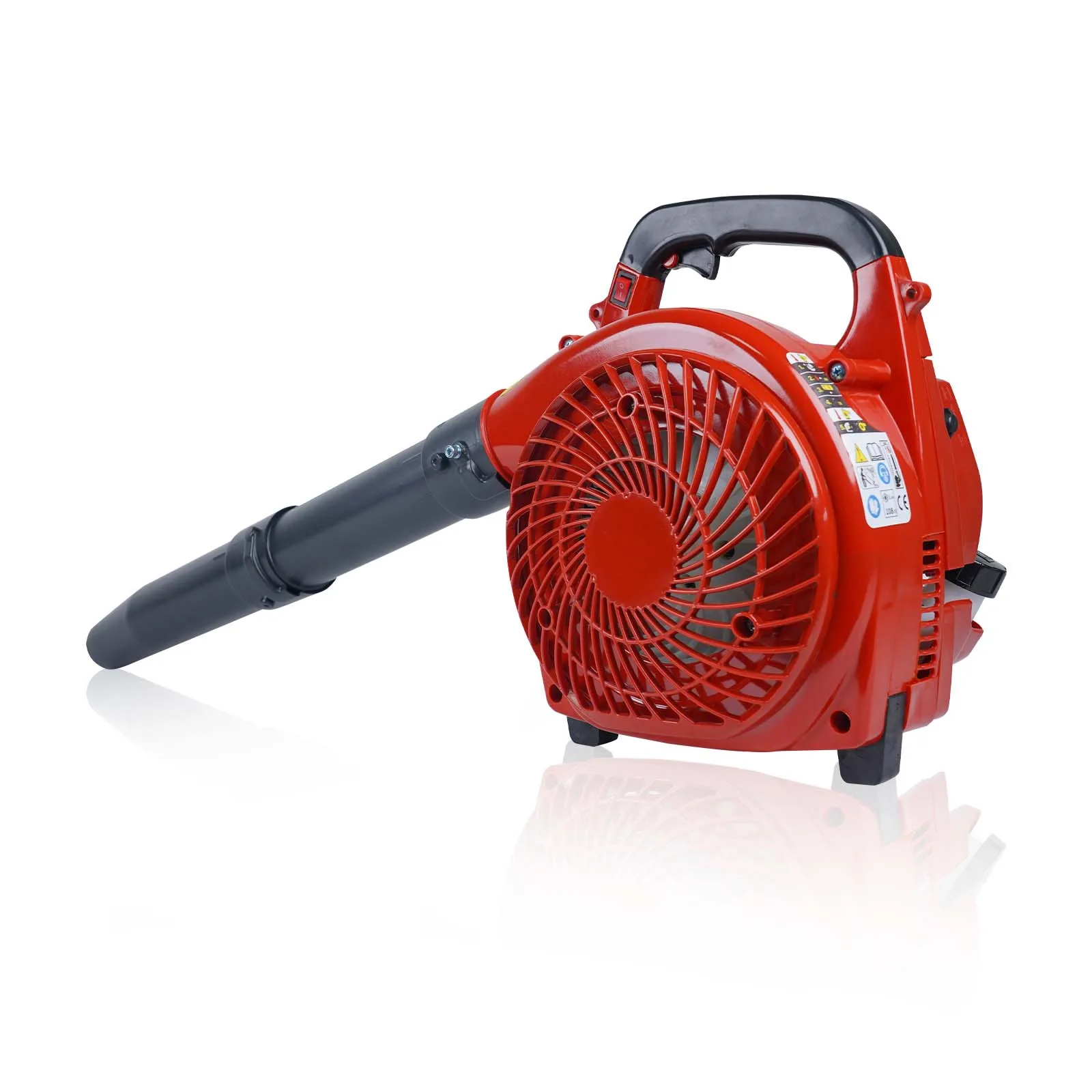 Image of Handgehaltener Laubbläser, 2-Takt-Benzin-Laubbläser, 28-cm³-Grasbläser, 490 CFM Luftvolumen, 180 MPH Geschwindigkeit, leistungsstarker Reinigungsbläser für die Rasenpflege, Schneeräumung und die