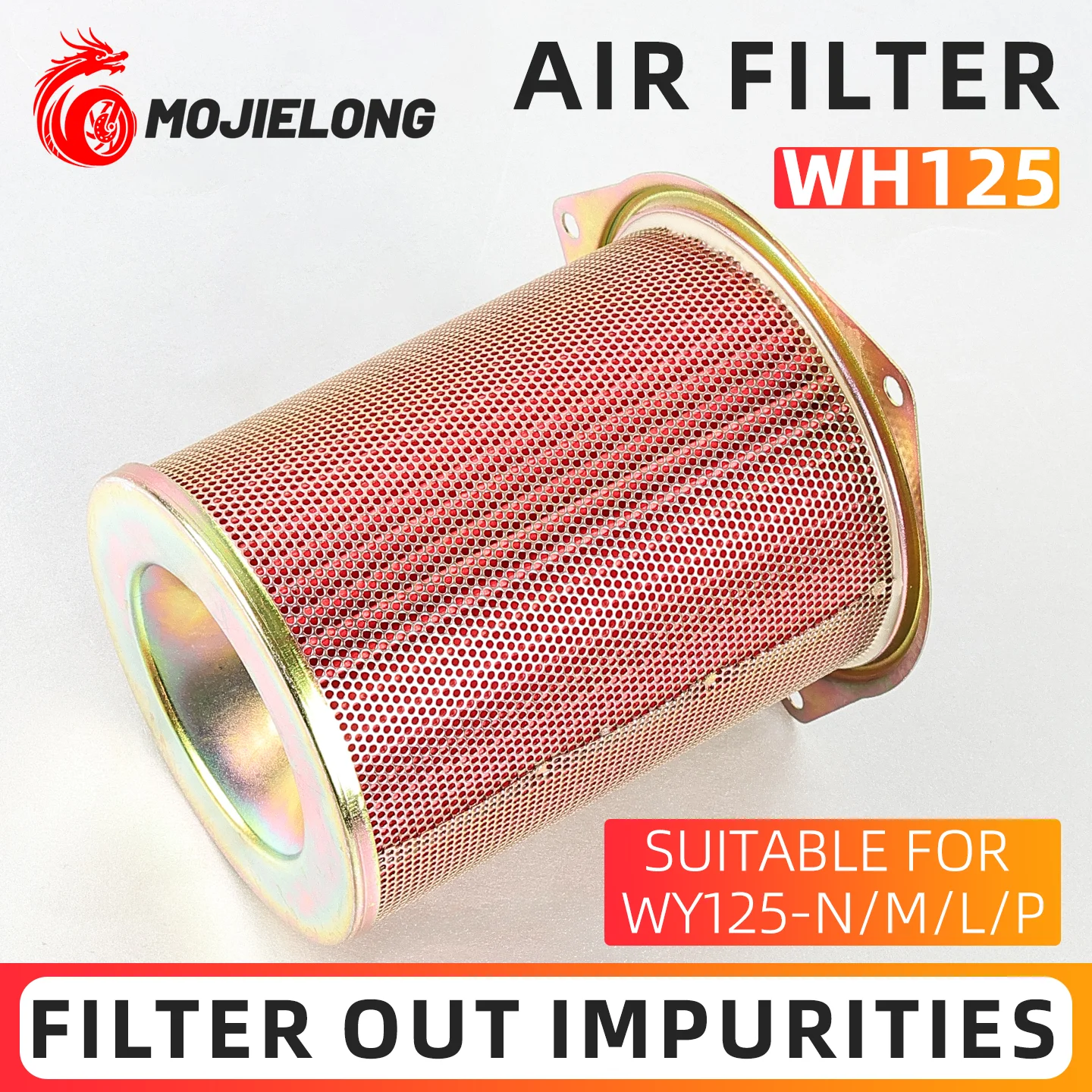 

Suitable for the new Zhengfeng WY125-N-M-L-P air filter, and the universal motorcycle Fengxiang WH125-15 air filter.