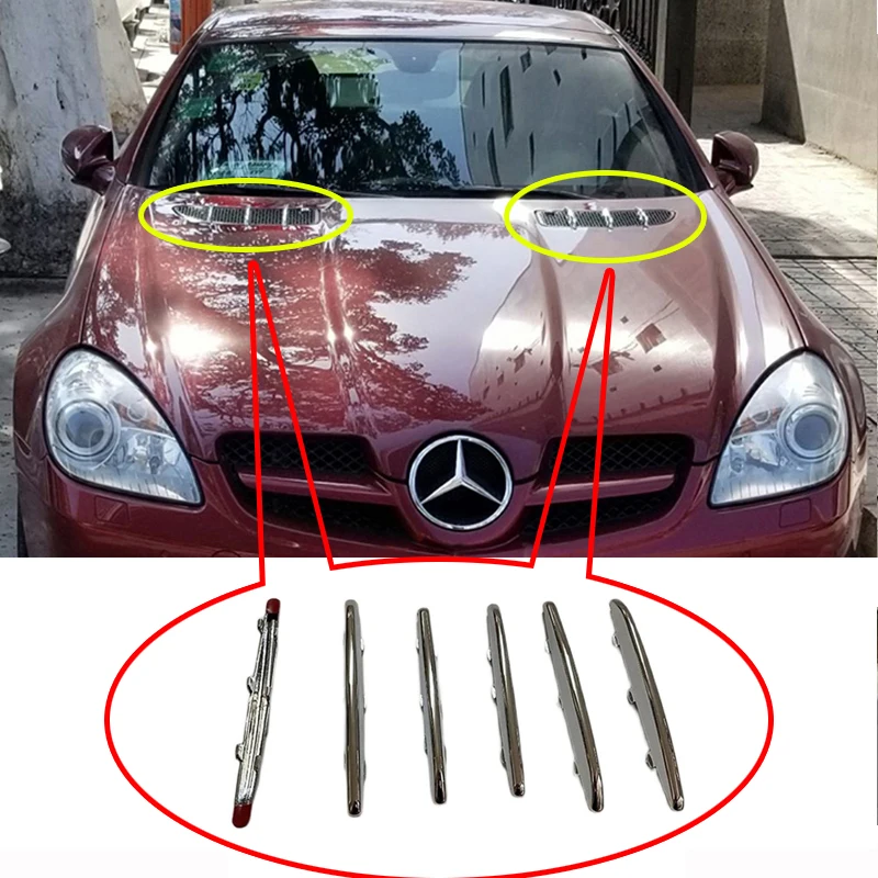 

Car styling Chrome Hood Vent Trim Covers For 2004-2010 Mercedes-Benz R171 SLK-Class SLK200 SLK300 SLK350