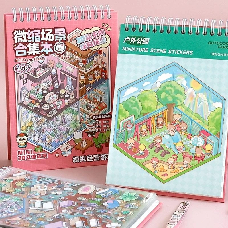 20 in 1 3D Scene Sticker Decorative Sticker Book Aesthetic Sticker for Kids
