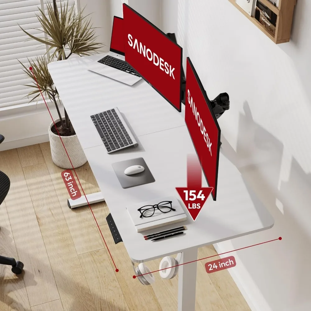 Regulowane pod wysokość biurko stojące 160x61 cm do domowego biura, ergonomiczna stacja pracy do pracy siedząco-stojącej