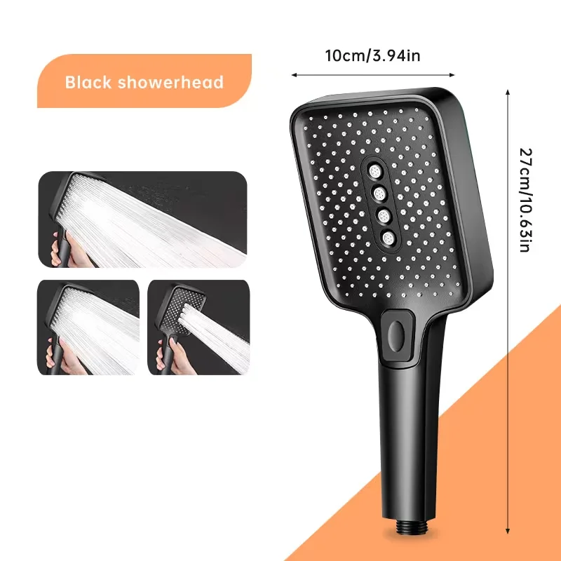 Luxury 3-Stage Multi-Layer Handheld Showerhead Upgraded Booster for Soft Water Output Universal Home Water System