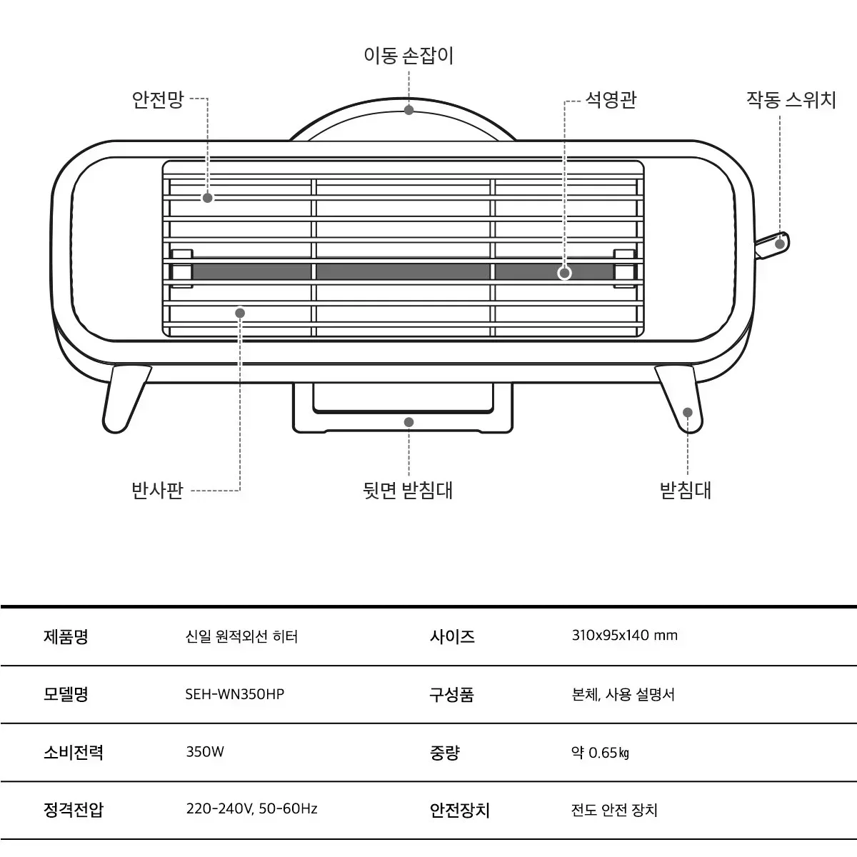 Aquecedor de tubo de quartzo elétrico portátil, Aquecedor infravermelho, Mini aquecimento prático, Aquecedor de espaço para mesa, 220V, 550W, Casa, Inverno