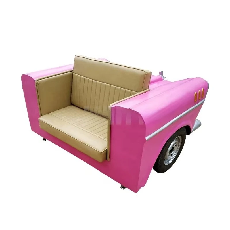 Modern Living Room Classic Car Sofa Love Seat Pink Leather Sofa For Sale