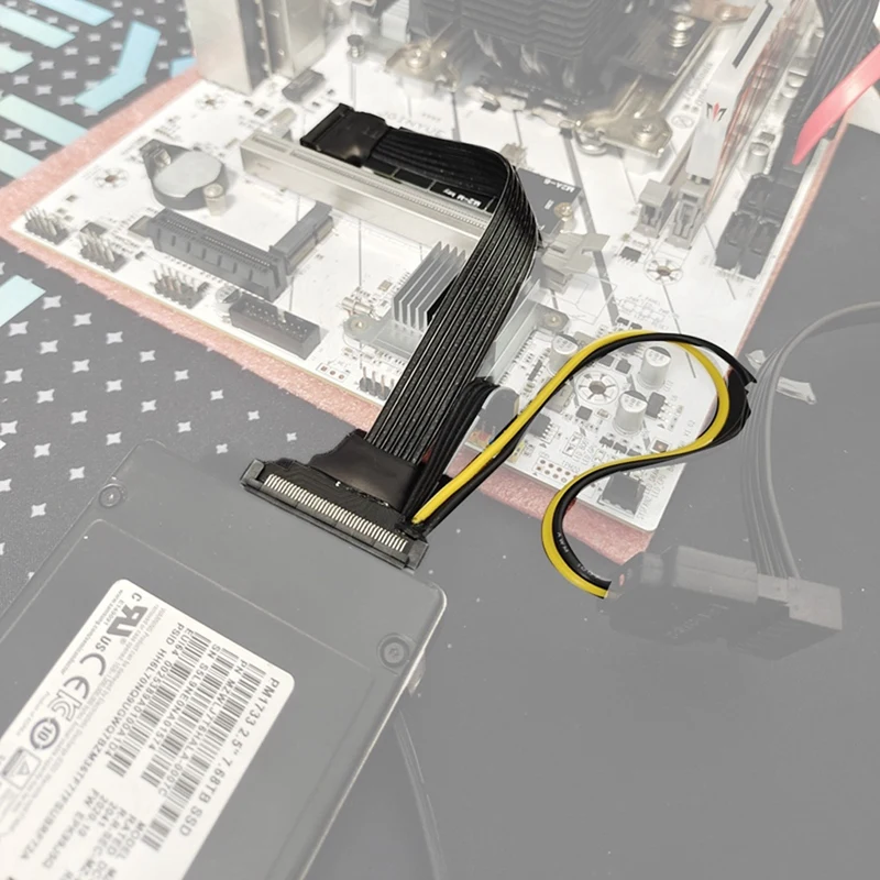 Посеребренный M.2 для NVME к U.2 U.3 твердотельный накопитель SSD адаптер PCI-E 4,0 GEN4 Высокоскоростной Переходник Удлинительный кабель