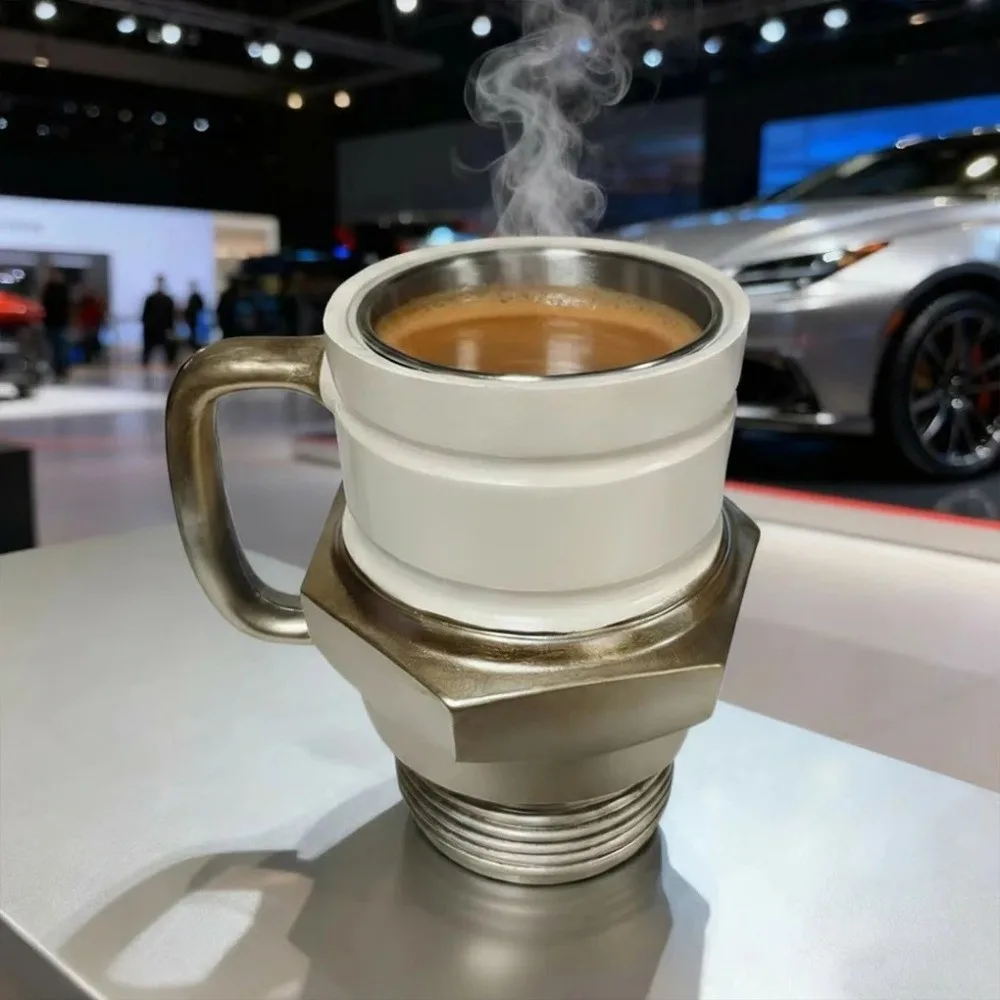 Office Decor Unique Spark Plug Mug Automotive Decorative Industrial Coffee Cup Funny Automotive Themed Mug Coffee Drinking