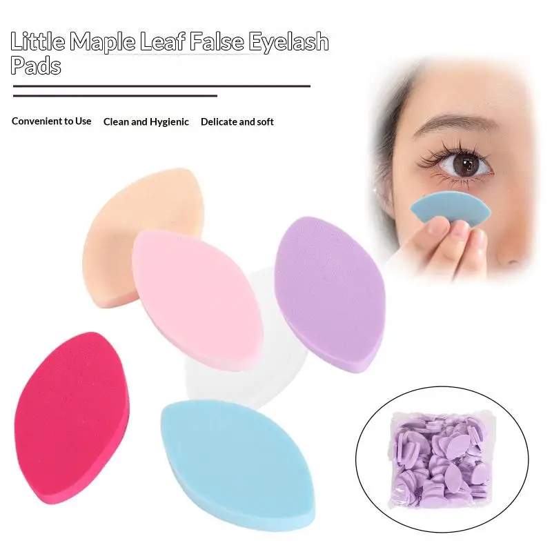 20/50Pcs Soft Sponge False Eyelash Pads Colorful Reusable Makeup Puffs Lash Map Chart Wispy Lashes For Beginner Training