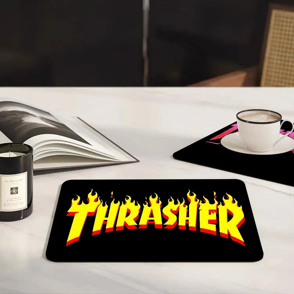 Cool Logo T-ThrasherS.jpg Super Absorbent Coffee Mat Dish Draining Mat Large Kitchen Drying Mat Quick Dry Bathroom Pad Kitchen