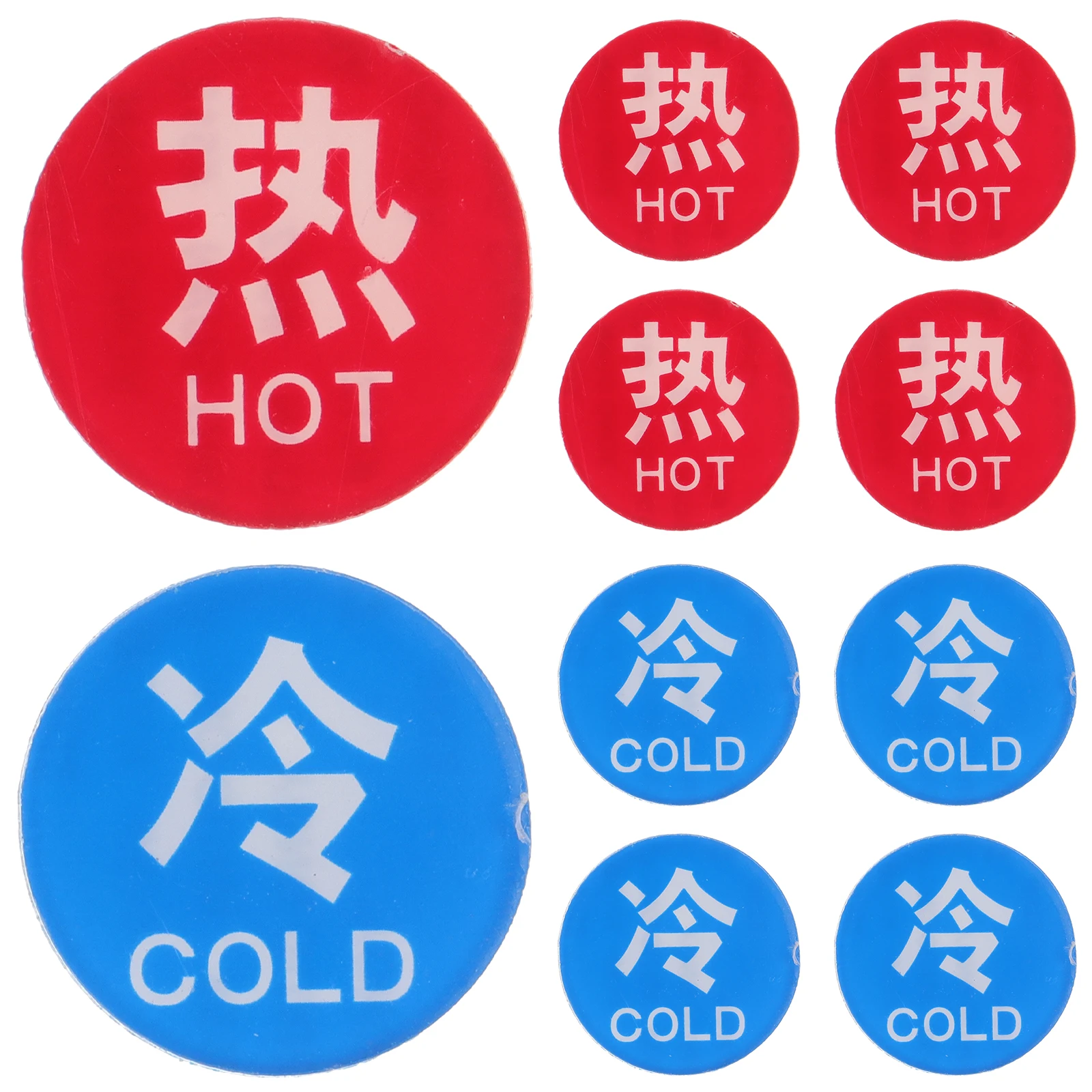 

10 Pcs Acrylic Cold Hot Water Sticker Labels Bathroom Hotel Faucet Sign Temperature Indicator Clear Design Minimalist