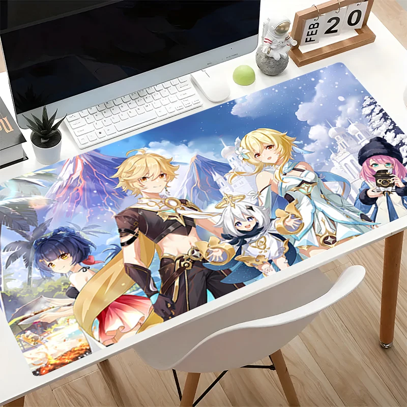 HD Print Gaming Mouse Pad Office Carpet Anti-slip Rubber Gamer Desk Mat G-genshin Impact PC Accessories Pads Large size Mousepad