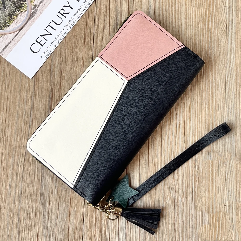 New Style Women's Long Wallet, Fashionable Color-Blocking, Large Capacity Wallet, Coin Purse, Mobile Phone Bag, Card Holder