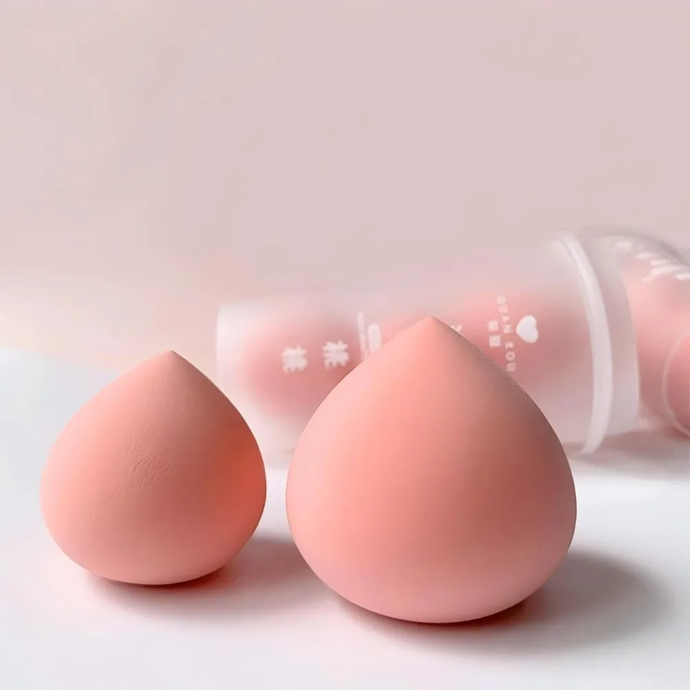 Lot de 1/3 œufs de maquillage pêche, doux, ne mange pas de poudre, tremper dans l'eau pour devenir grand, humide et sec, éponge bouffante de maquillage, rose