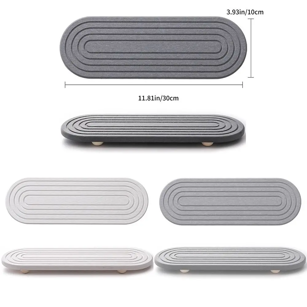 Non Slip Diatom Mud Sink Tray Molds Resistant Diatomaceous Quick Drying Tray Instant Dry Draining Board Soap Storage