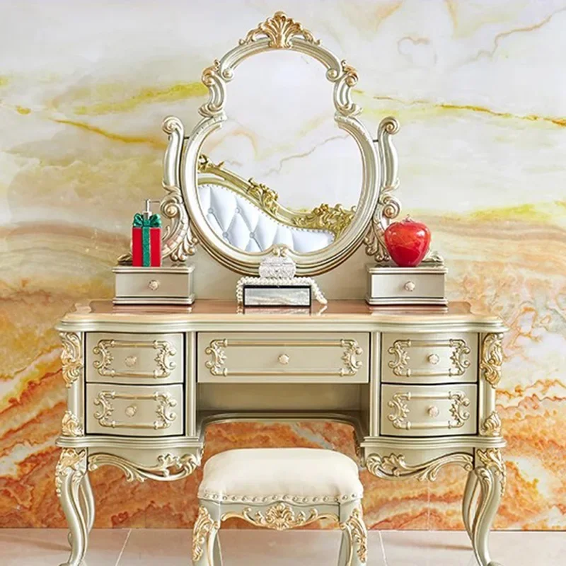 الأوروبية الفاخرة الغرور الجدول ماكياج البراز خشب متين الغرور الجدول الاشياء الشمال Coiffeuse دي Chambre أثاث غرفة صغيرة