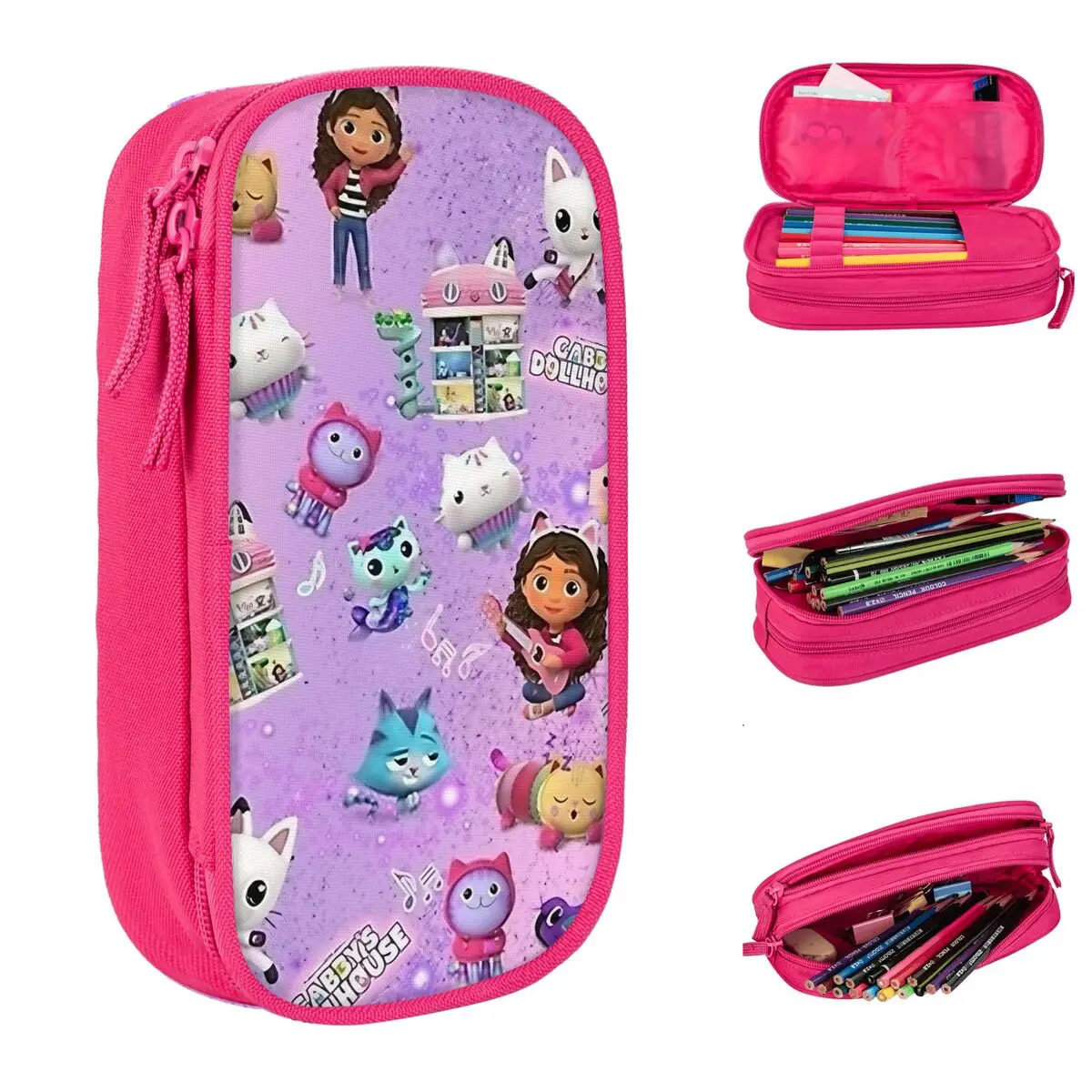 

Забавный кукольный пенал Gabby, пеналы с героями мультфильмов, ручка, детская сумка большой емкости, школьные принадлежности, косметические канцелярские принадлежности