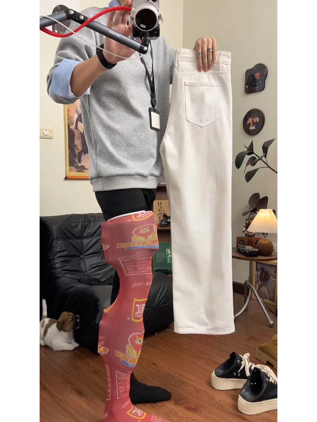 

American Style Straight Leg Bell Bottom Jeans Men's Spring Autumn Rise Waist Slimming Pants Cleanfit Knife Pants