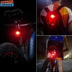 Bicycle Front Rear LED Light Battery Strap Waterproof Bike Safety Back Warning Light for MTB Helmet Backpack Tail Light Cycling