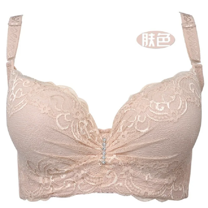 Sujetador fino Copa ajustable push up bra side gathering furu mm copa c grande e Copa mujeres ropa interior de talla grande