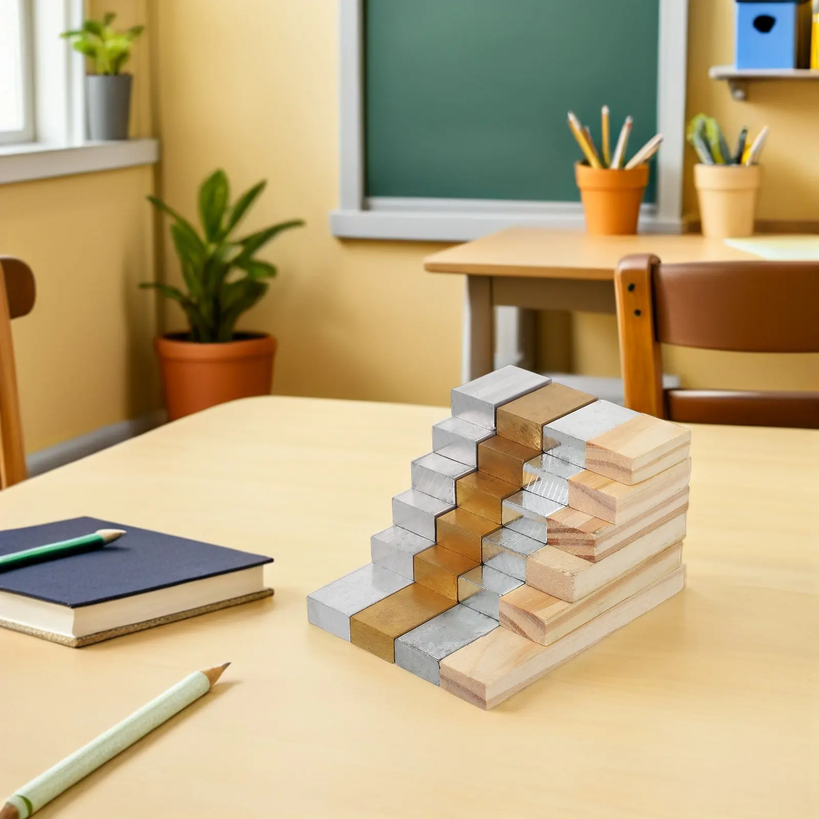 24Pcs Science Physics Density Block Set Multi-Material Rectangular Classroom Lab Teaching Aid Student Science Education