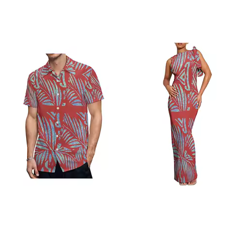 New Summer Sleeveless Tie-Up Plus Size Ladies Long Dress Customized Polynesian Print Design Evening Wrap Dress