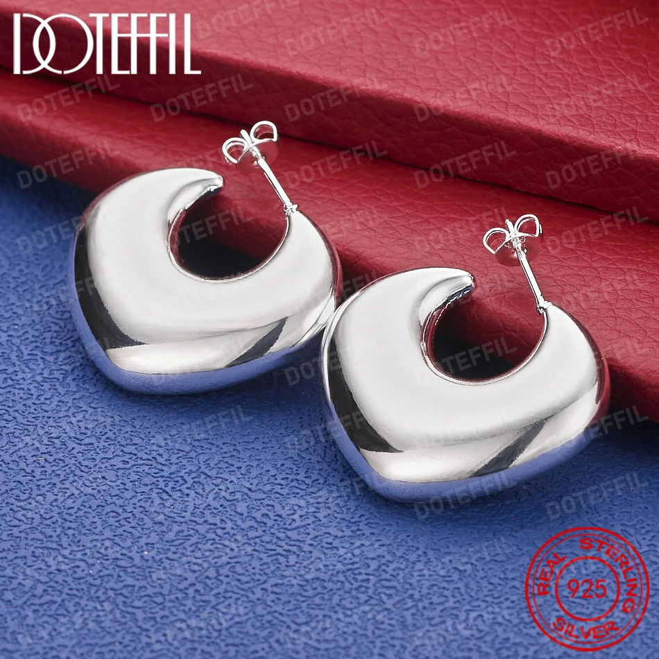 Exquisite 925 Sterling Silver Heart-Shaped Earrings - Stylish Party and Wedding Jewelry for Women