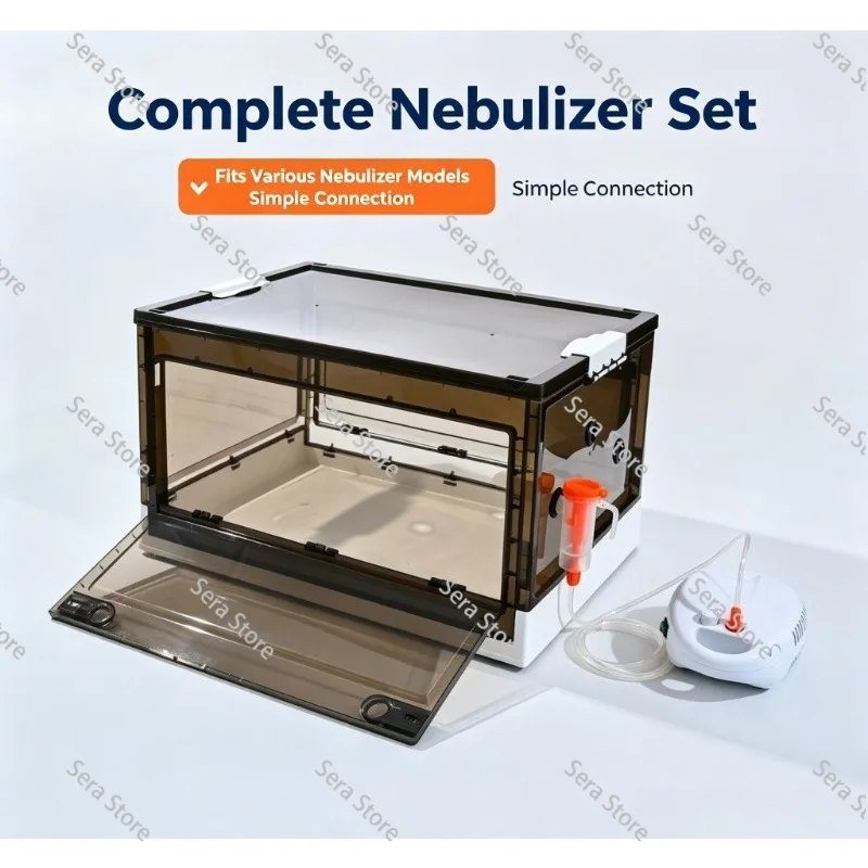 Foldable Pet Oxygen Nebulizer Box Breathable Pet Drying Blower Cage for Dogs Cats Portable Animal Oxygen Chamber