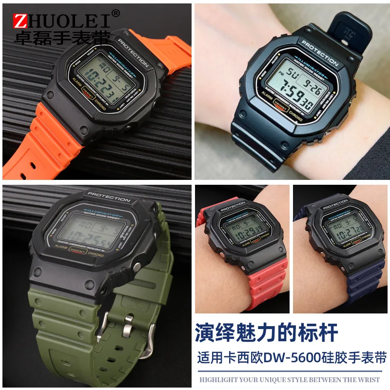 For CASIO G-Shock resin silicone strap GA2100 GW6900 GD120 DW5600 5610 DW5700 Small square Man Sport watchband Watch accessories