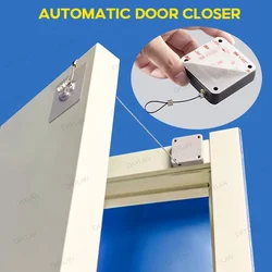 1 piece of simple buffer door closer, cord automatic door closer, home punch-free automatic door closer, lazy man's artifact