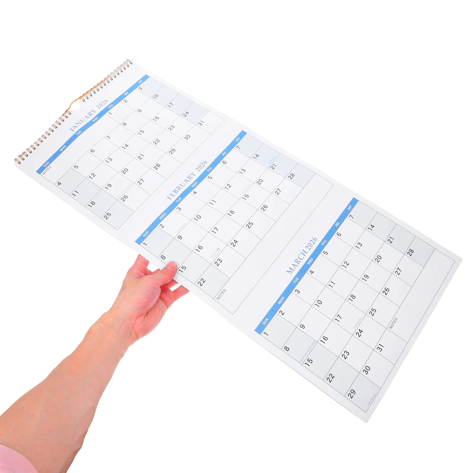 

Three Fold Calendar Yearly Wall Vertical Version 2026 Paper Calendars 2025-2027