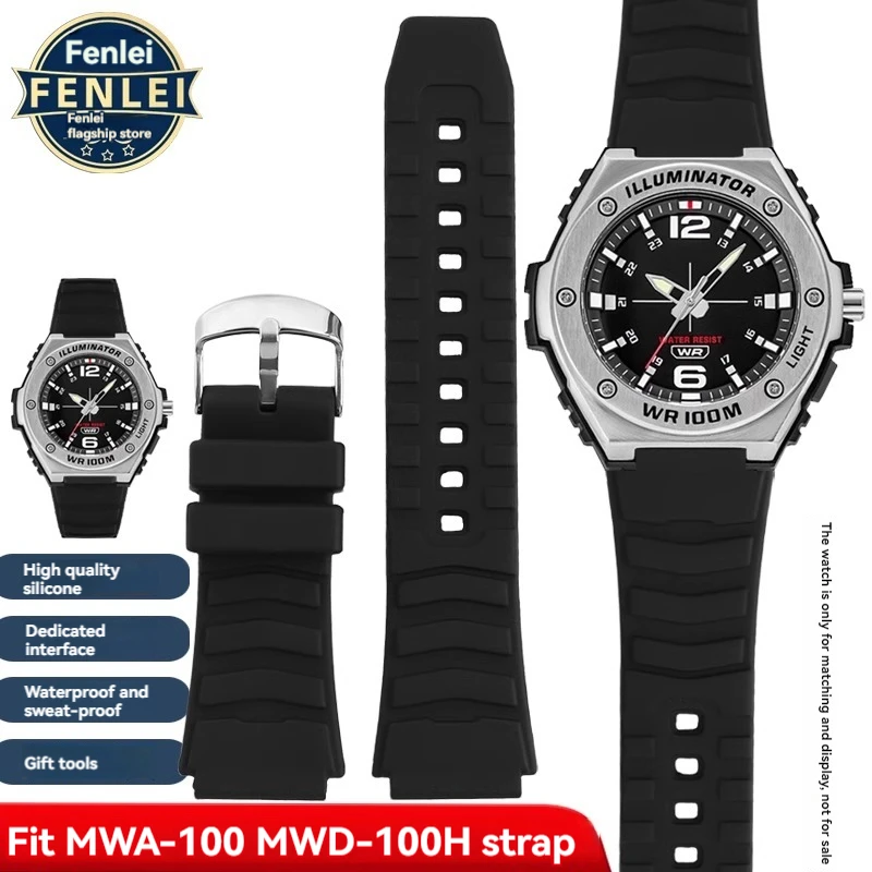 New Silicone Rubber Watch Strap for Casio Watch MWA-100H MWD-100H GST-B300 PRG/PAG-80 PRW-1000/1100 Watchband 20mm Bracelet