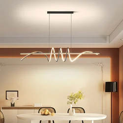 Moderne lampade a sospensione a Led ruotate lunghe per tavolino sala da pranzo lampadario da cucina apparecchio di illuminazione luci per interni Decor Light