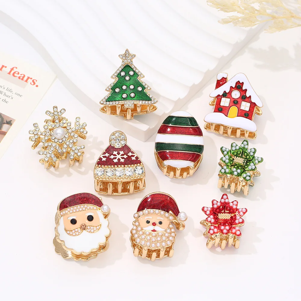 

2025 Trendy Christmas Hair Clips for Women - Cute Santa Claus Hairpin, Holiday Party Half Updo Claw Clip, Xmas Gift Idea