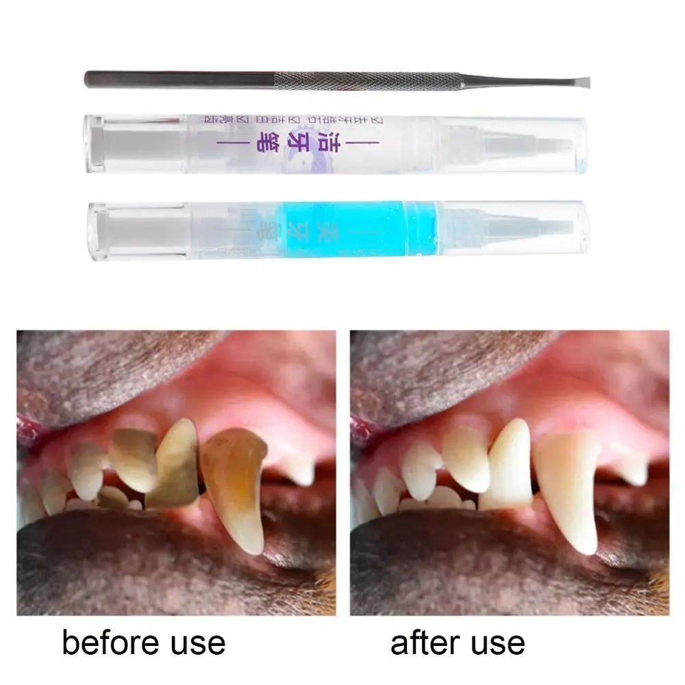 5ml Hunde zähne Reinigungs stift transparente Stift form Haustier Zahns teine Schaber Kunststoff Hund Zahnbürste Stift für Hunde Katzen