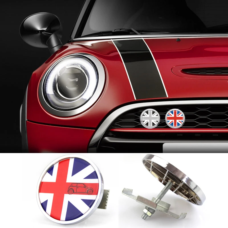 For MINI Cooper JCW Accessories S One Countryman R60 R61 F55 F56 F60 Metal 3D Front Grill Emblem Stickers Badge Car Styling