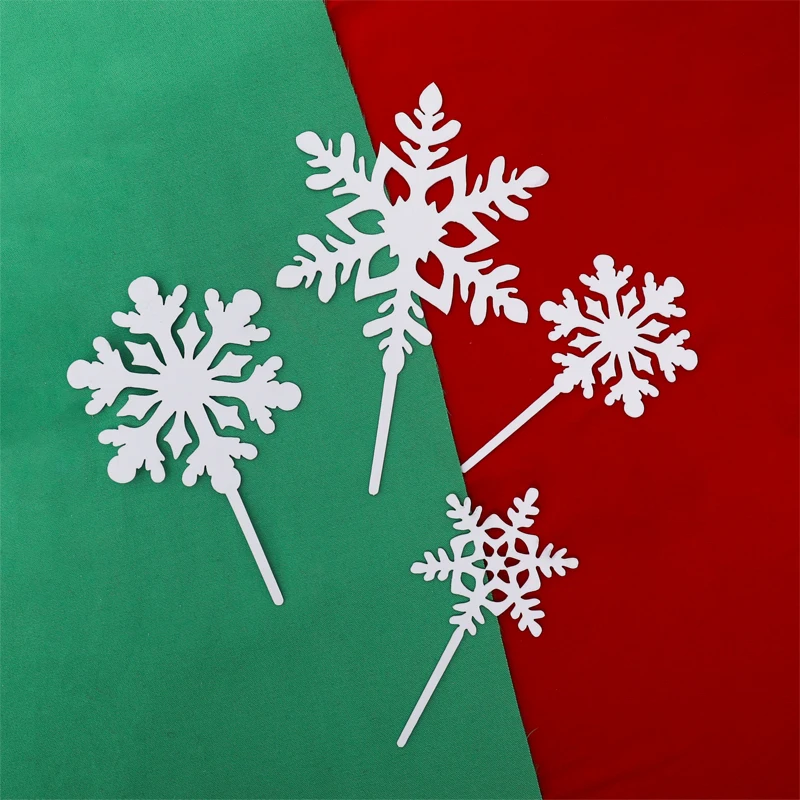 Acrylic Tree DIY Snowflake Castle Cake Decor Frozen Snowflake Theme Birthday Happy Party Cake Topper Girls Birthday Xmas Decor