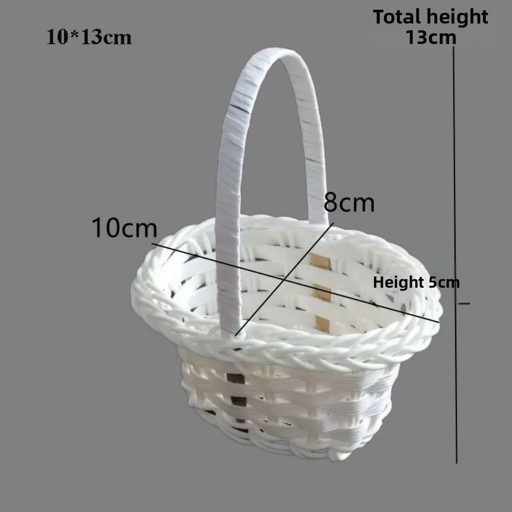 with Handle Imitation Rattan Handhold Handwoven Household Braid Storage Baskets 10 Styles Weaving Flower Basket