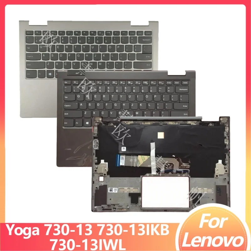 M New Repair Accessories for Lenovo Yoga 730-13 730-13IKB 730-13IWL Laptop Palmrest Upper Case with US Keyboard 5CB0Q95936 13.3