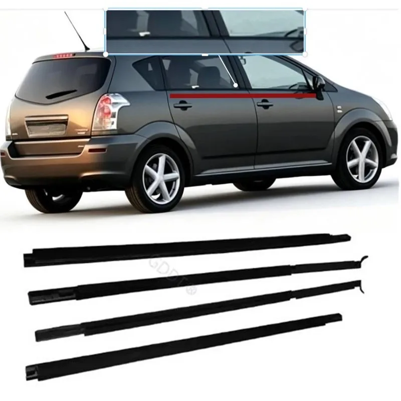 Fenster-Gummidichtungsstreifen für Toyota Corolla Verso Hatchback 2002-2006, Formgummiband, 4 Stück, 75710-64010 – Detail 3