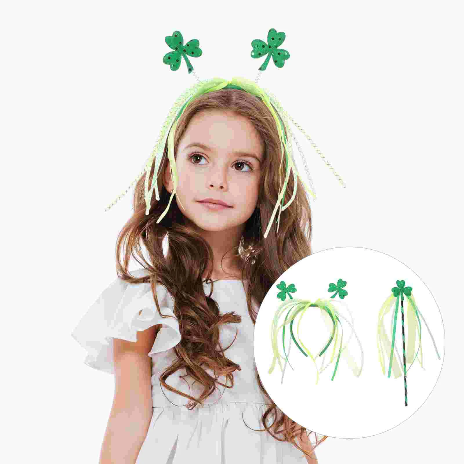 Irish Headband St Patricks Day Outfits Glasses Costumes Beads Decor St Hair Hoops Decorations Headpiece Cosplay Props Decorate