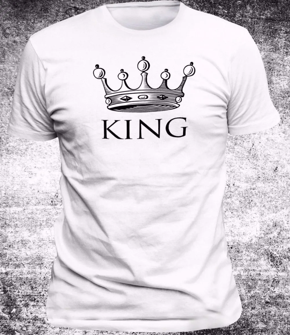 New Fashion Male Short Sleeve Pattern O-Neck Hipster T-Shirt King And Queen Liebe 902 Cotton T Shirt Custom Aldult Teen Unisex