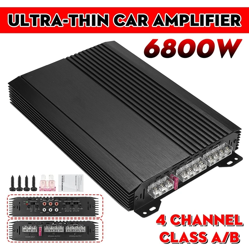 

6800W 4-channel 4-way high-power 12V car amplifier for car audio modification 4-way amplifier