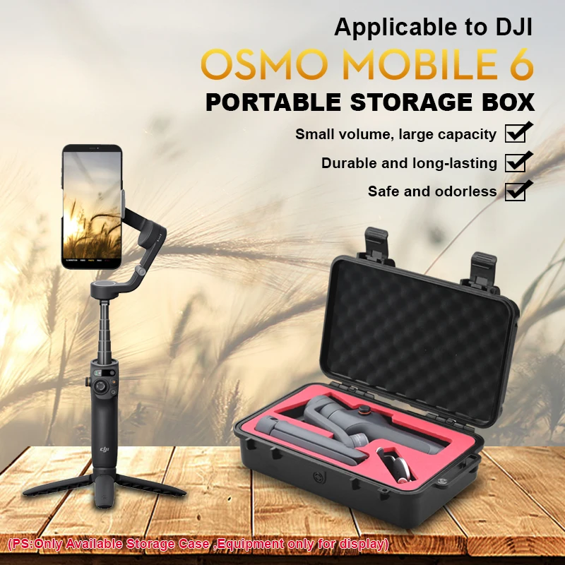 For DJI Osmo Mobile 6 Carrying Case: Lightweight, Waterproof and moisture-proof Hardcase with Secure Compartments for Tripod & A