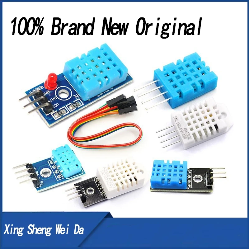 5PCS Digital temperature humidity sensor technical map for Ardu37, ultra-low power, High precision, 4-pin  DHT22, AM2302, DHT11