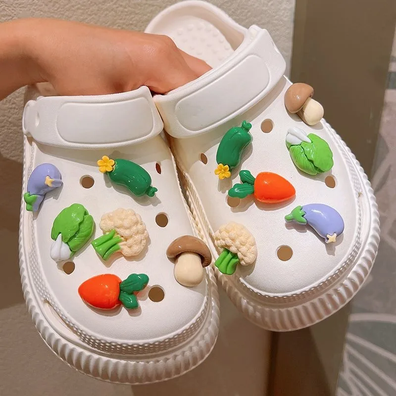 

Cute Fruit and Vegetable Animal Series Charms for Crocs Lovely Adornment for Clogs Sandals Funny Ins Hot Footwear Decoration DIY