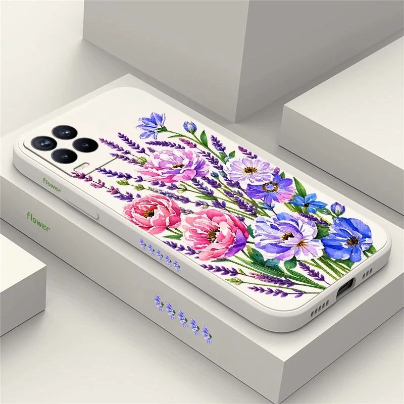 Colorful Pretty Flowers Phone Case For OPPO Realme 9 Pro Plus 9i 8i 7i 7 6s 5s 5i 5 Silicon Soft Shockproof Full Protection Etui