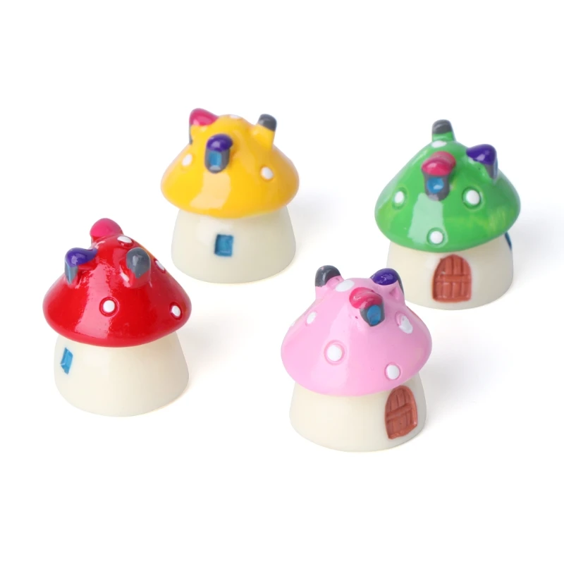 Figurina della casa dei funghi Decorazione artificiale per micro paesaggi