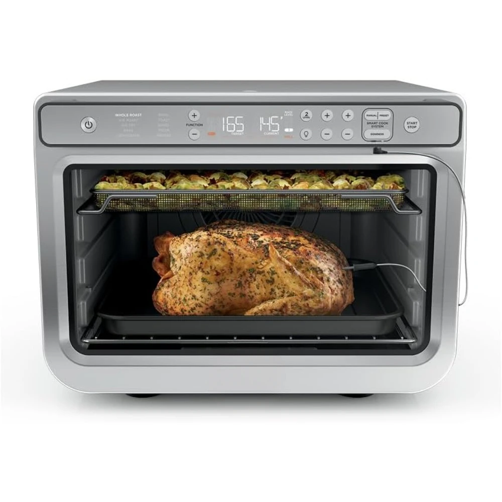 Forno torradeira de convecção com fritar, torrefação de ar, grelhar e assar, termômetro Pro Cook, 1800 Watts, aço inoxidável, DT551