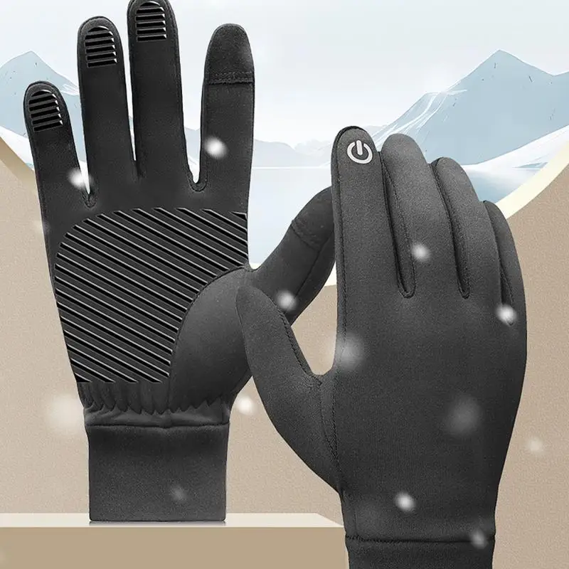 Hiking Gloves Waterproof Windproof Skating Gloves Anti-Slip Gloves With Touchscreen Fingers Running Gear For Women Men